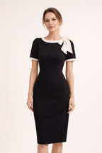 Vestido formal elegante mujer corte entallado estilo clásico - Erica