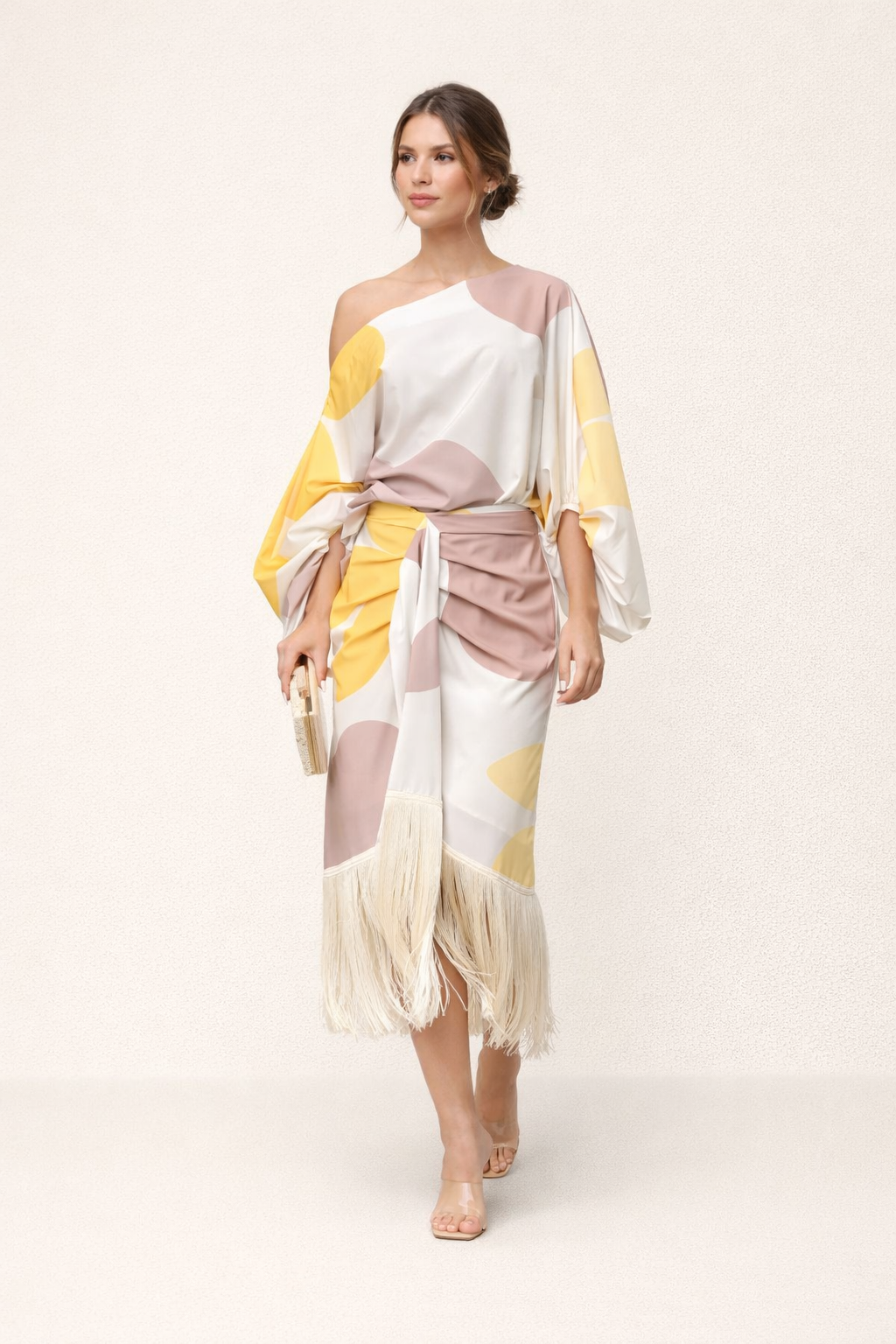 Conjunto mujer asimétrico estampado elegante verano fiesta - Arianna