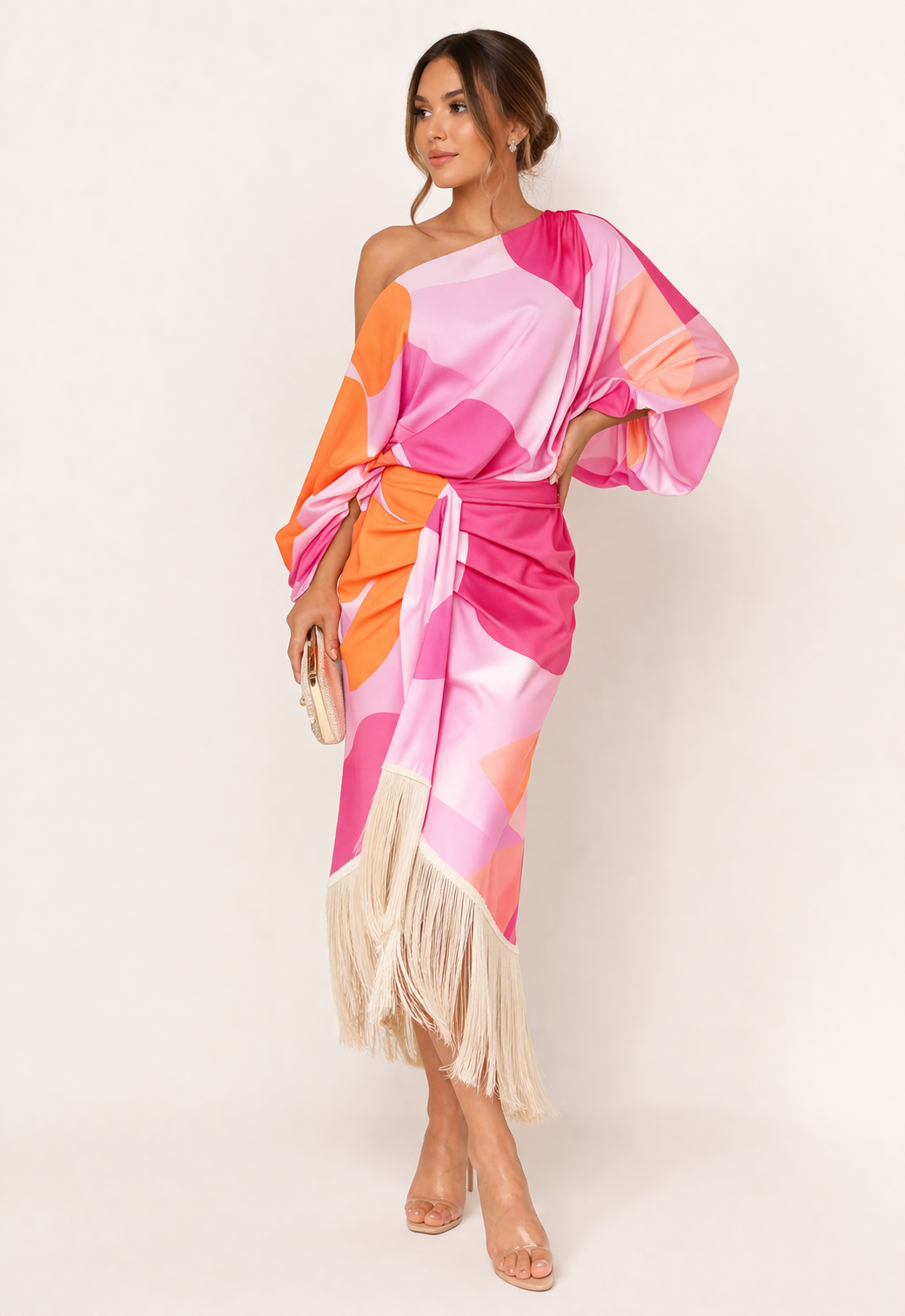 Conjunto mujer asimétrico estampado elegante verano fiesta - Arianna