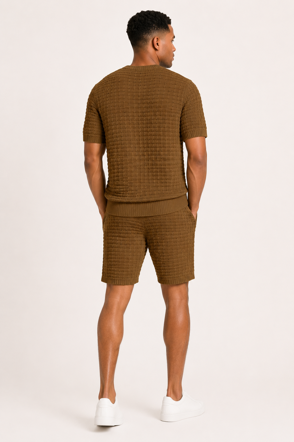 Conjunto hombre camiseta short textura geométrica cintura elástica – Oskar