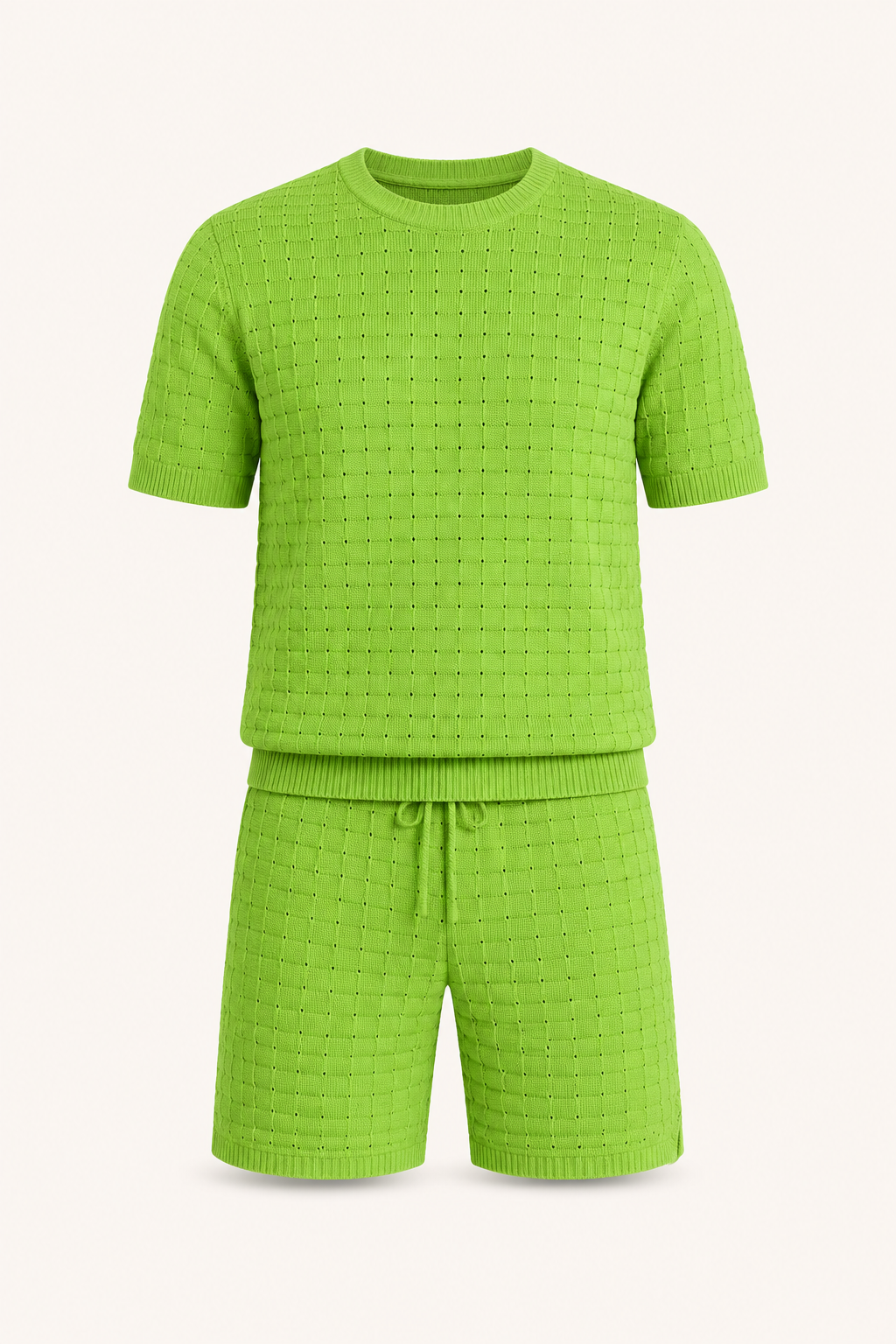 Conjunto hombre camiseta short textura geométrica cintura elástica – Oskar