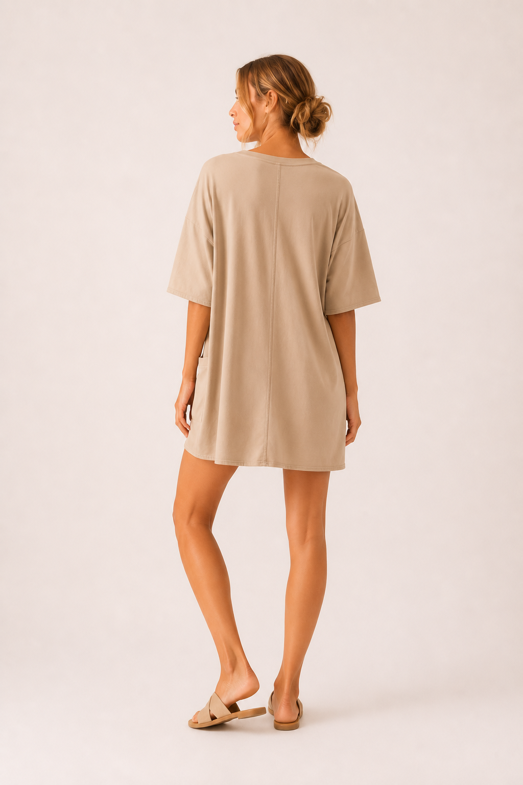 Jumpsuit corto mujer manga corta con bolsillos - Hanneli
