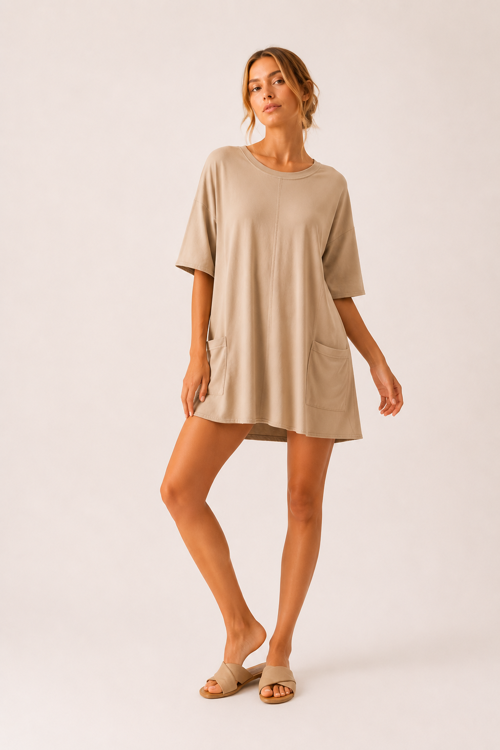 Jumpsuit corto mujer manga corta con bolsillos - Hanneli