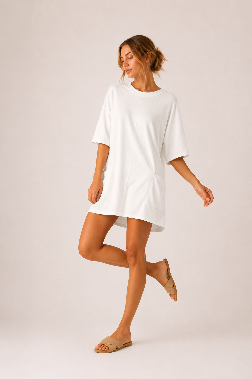 Jumpsuit corto mujer manga corta con bolsillos - Hanneli