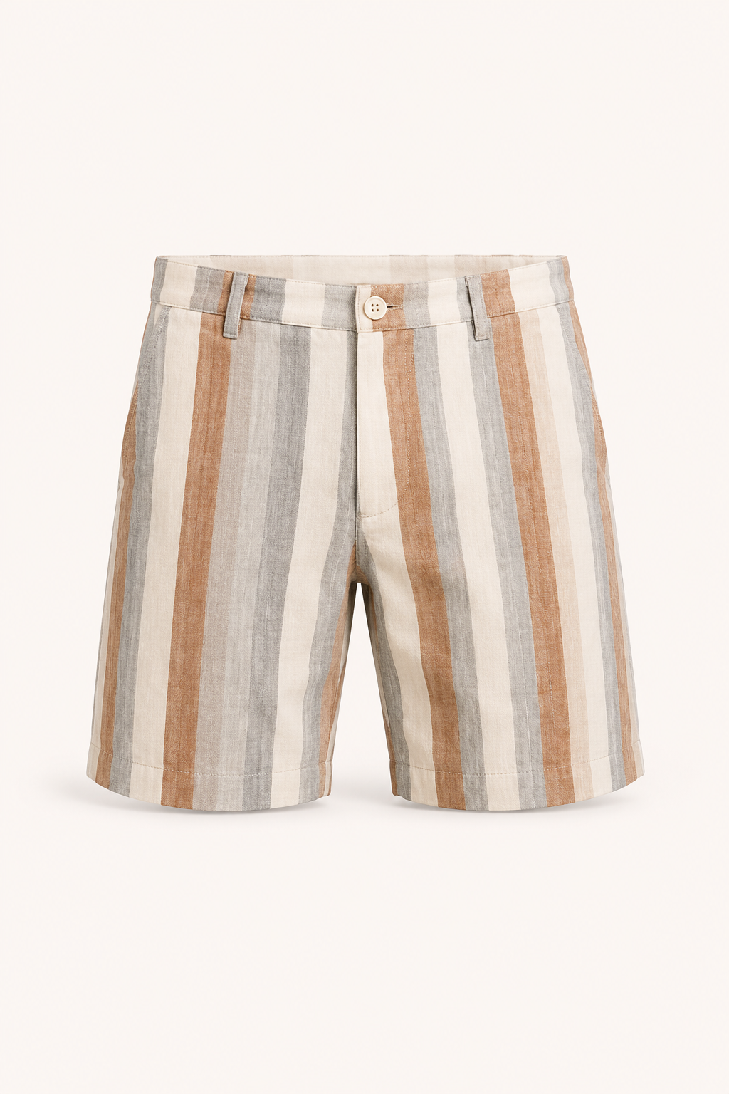 Bermuda lino hombre rayas anchas corte recto transpirable verano – Falko