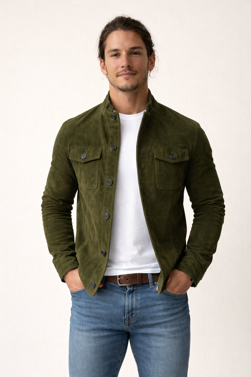Chaqueta hombre estilo casual botones frontales ajuste cómodo entretiempo - Klaus