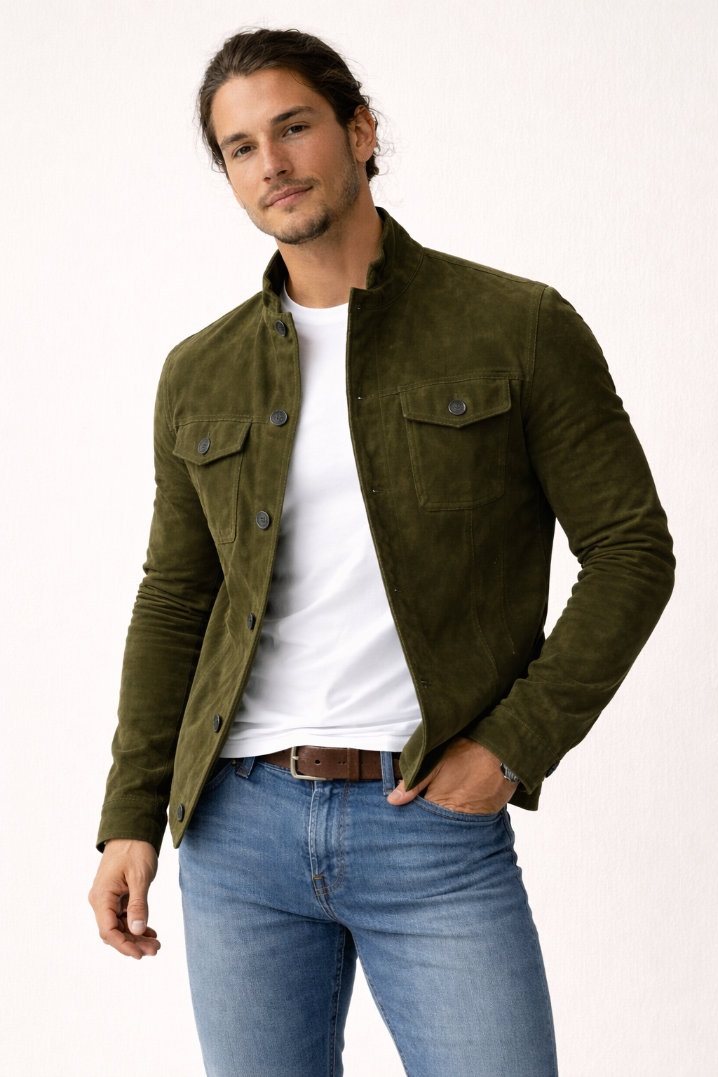 Chaqueta hombre estilo casual botones frontales ajuste cómodo entretiempo - Klaus