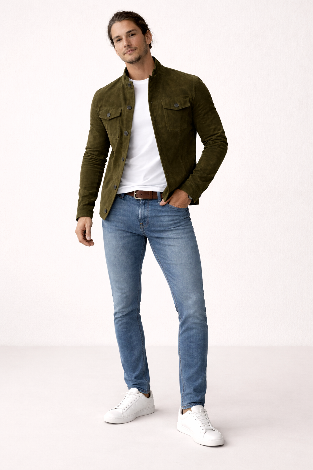Chaqueta hombre estilo casual botones frontales ajuste cómodo entretiempo - Klaus