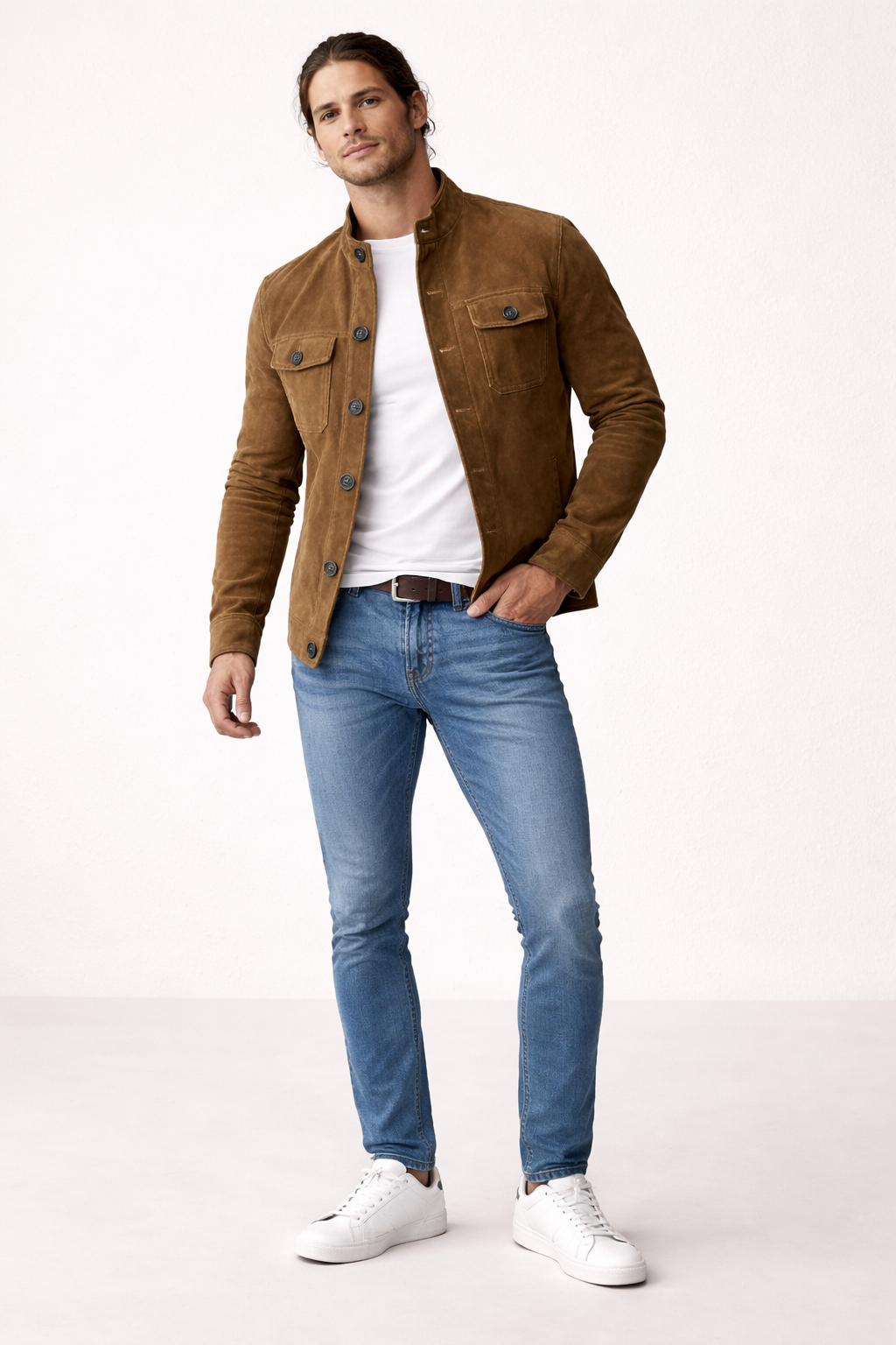 Chaqueta hombre estilo casual botones frontales ajuste cómodo entretiempo - Klaus