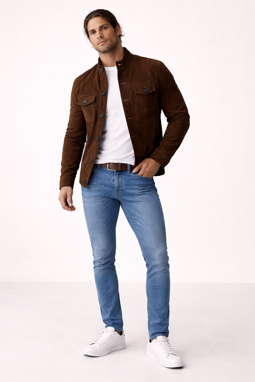 Chaqueta hombre estilo casual botones frontales ajuste cómodo entretiempo - Klaus