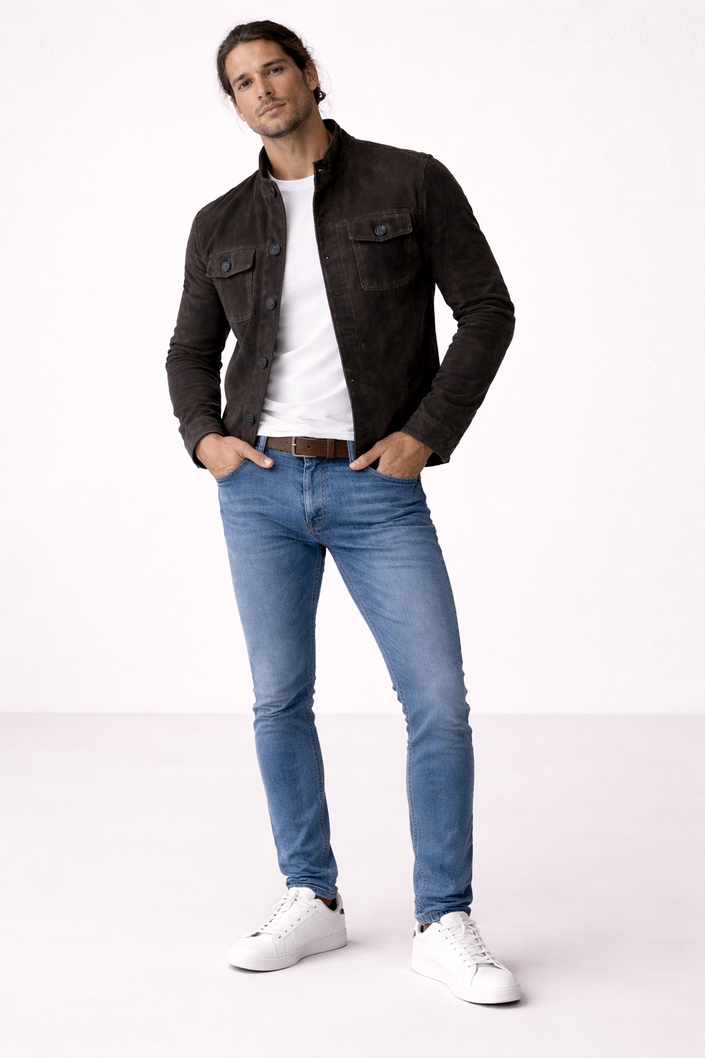 Chaqueta hombre estilo casual botones frontales ajuste cómodo entretiempo - Klaus