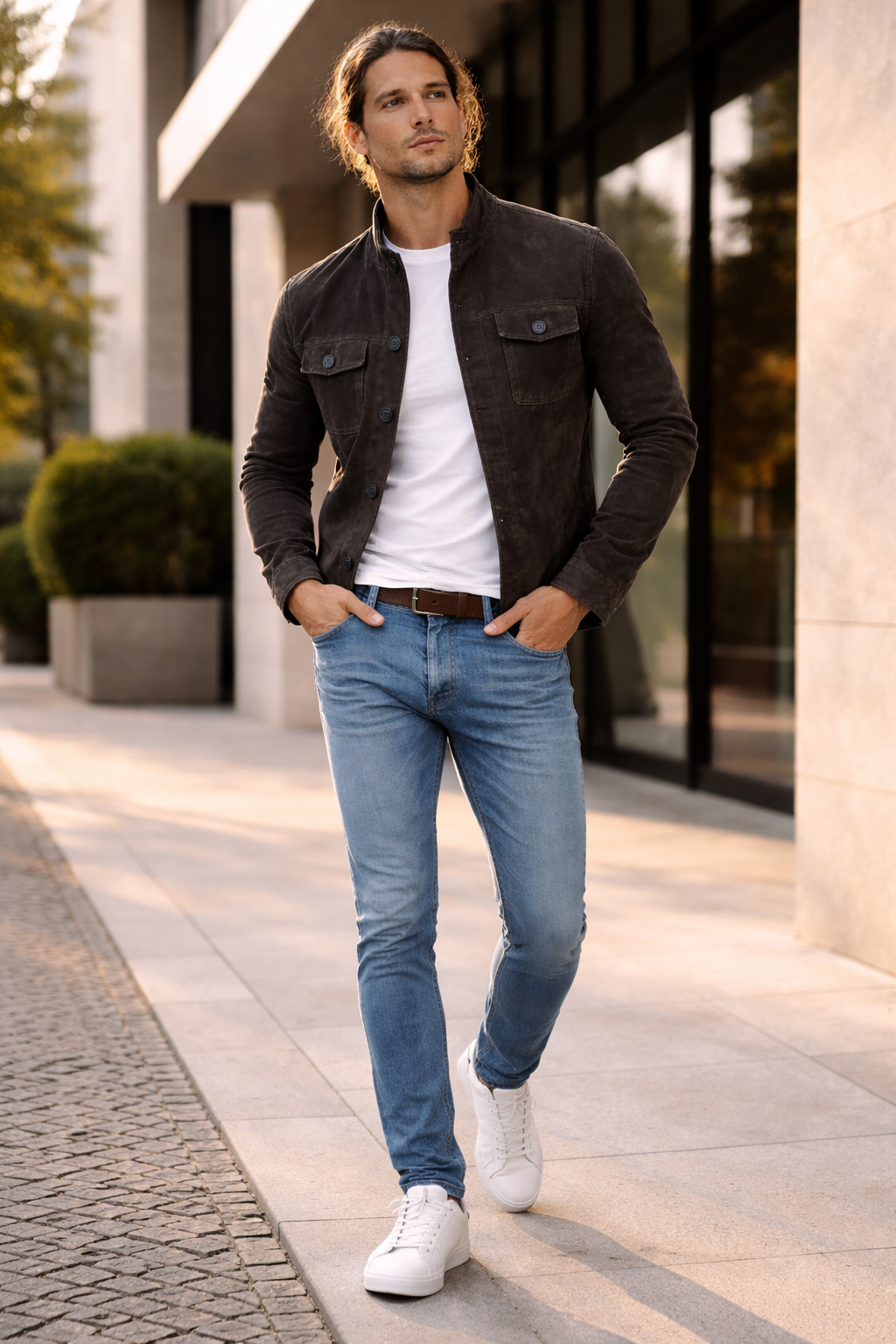 Chaqueta hombre estilo casual botones frontales ajuste cómodo entretiempo - Klaus