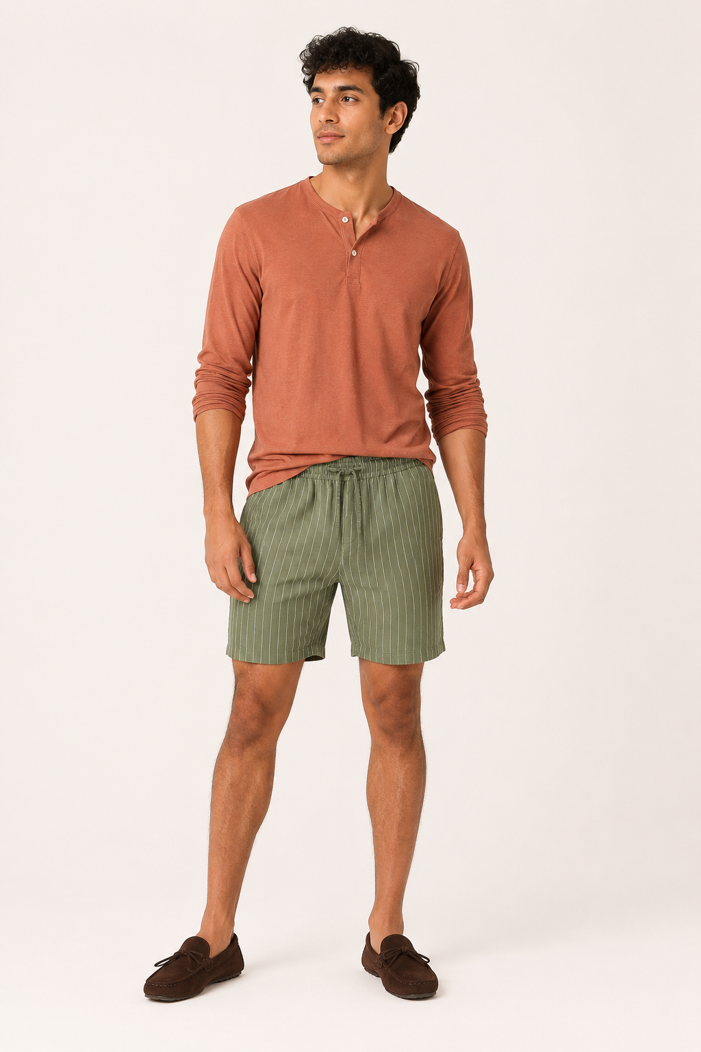 Short casual lino hombre cintura elástica cordón bolsillos laterales – Levin
