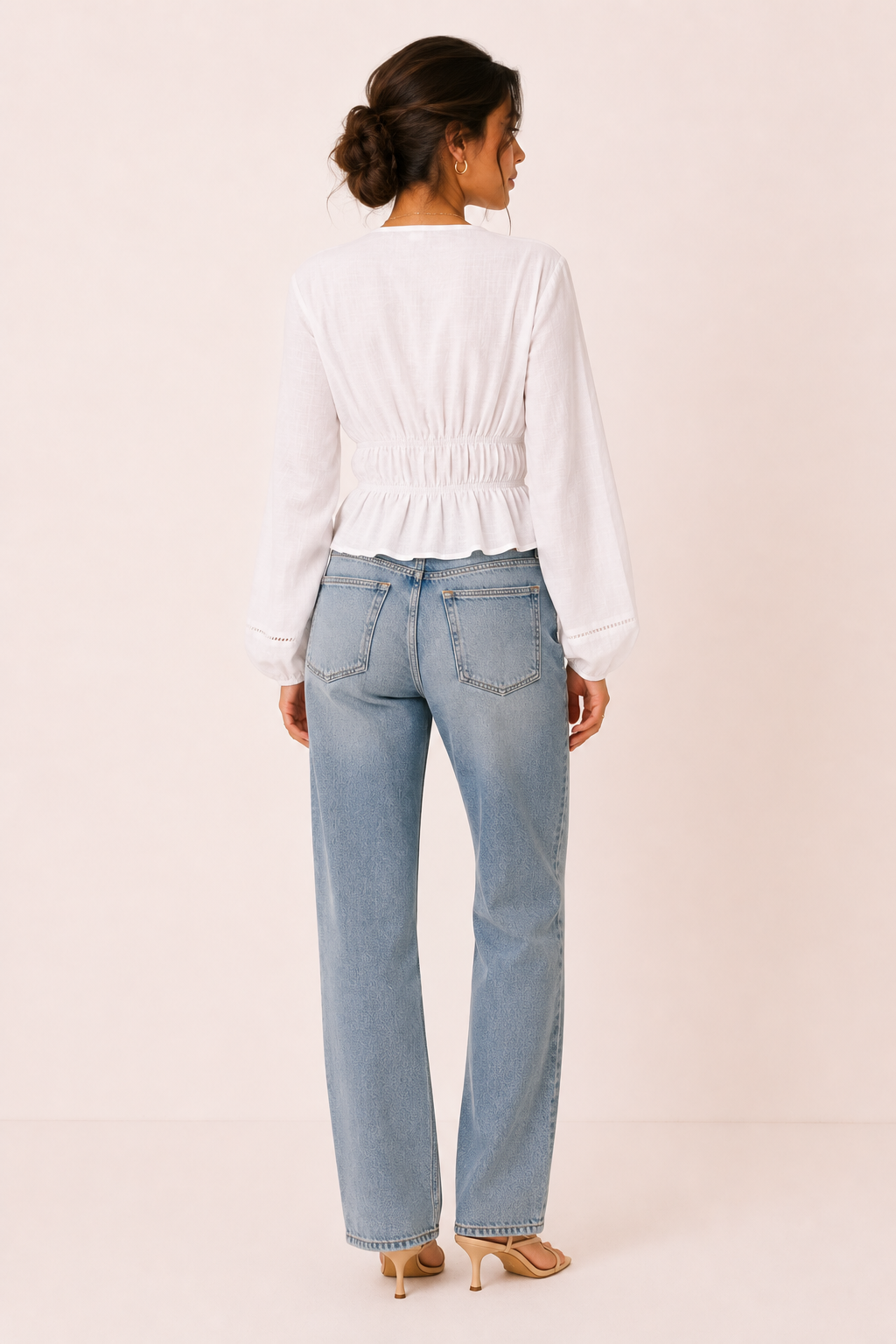 Blusa mujer escote V con lazo frontal - Vera