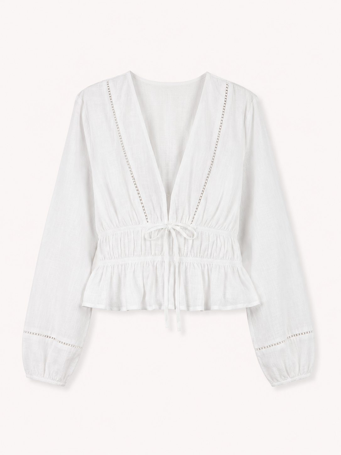 Blusa mujer escote V con lazo frontal - Vera