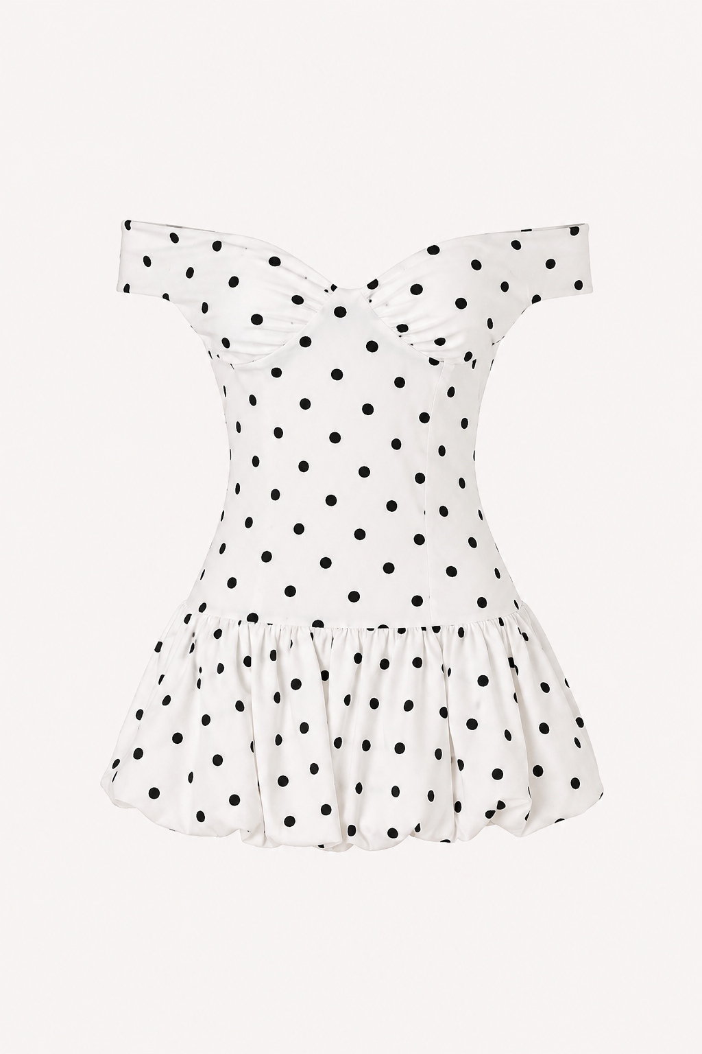 Vestido corto mujer lunares hombros descubiertos - Mila