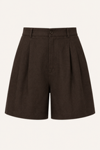 Short mujer lino algodón tiro alto pinzas trabillas – Holly