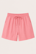 Short mujer lino algodón cintura elástica cordón pierna amplia – Anja