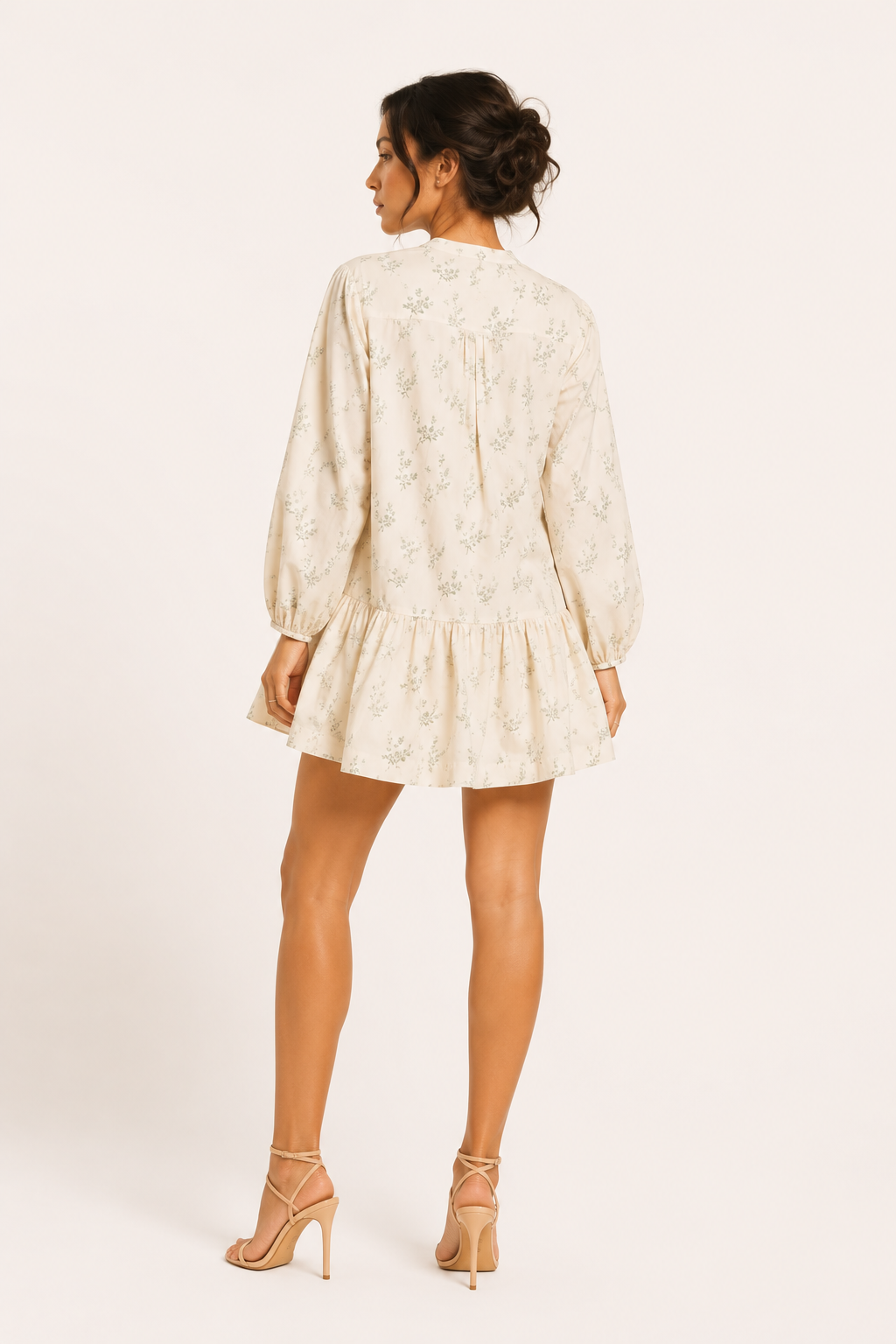 Vestido corto mujer floral manga globo ligero - Amelie