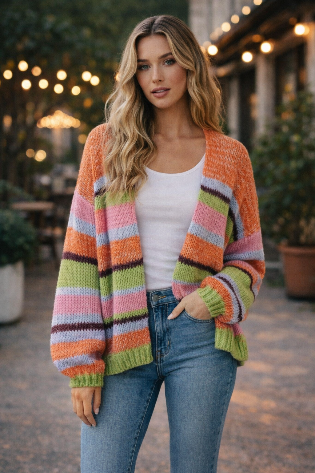 Cardigan de punto para mujer escote en V - Seldra