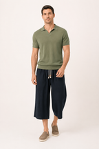 Pantalón cropped hombre cintura elástica cordón bolsillos – Alfie