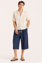 Pantalón cropped hombre cintura elástica cordón bolsillos – Alfie