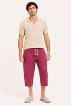 Pantalón cropped hombre cintura elástica cordón bolsillos – Alfie