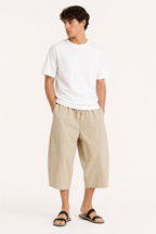 Pantalón cropped hombre cintura elástica cordón bolsillos – Alfie
