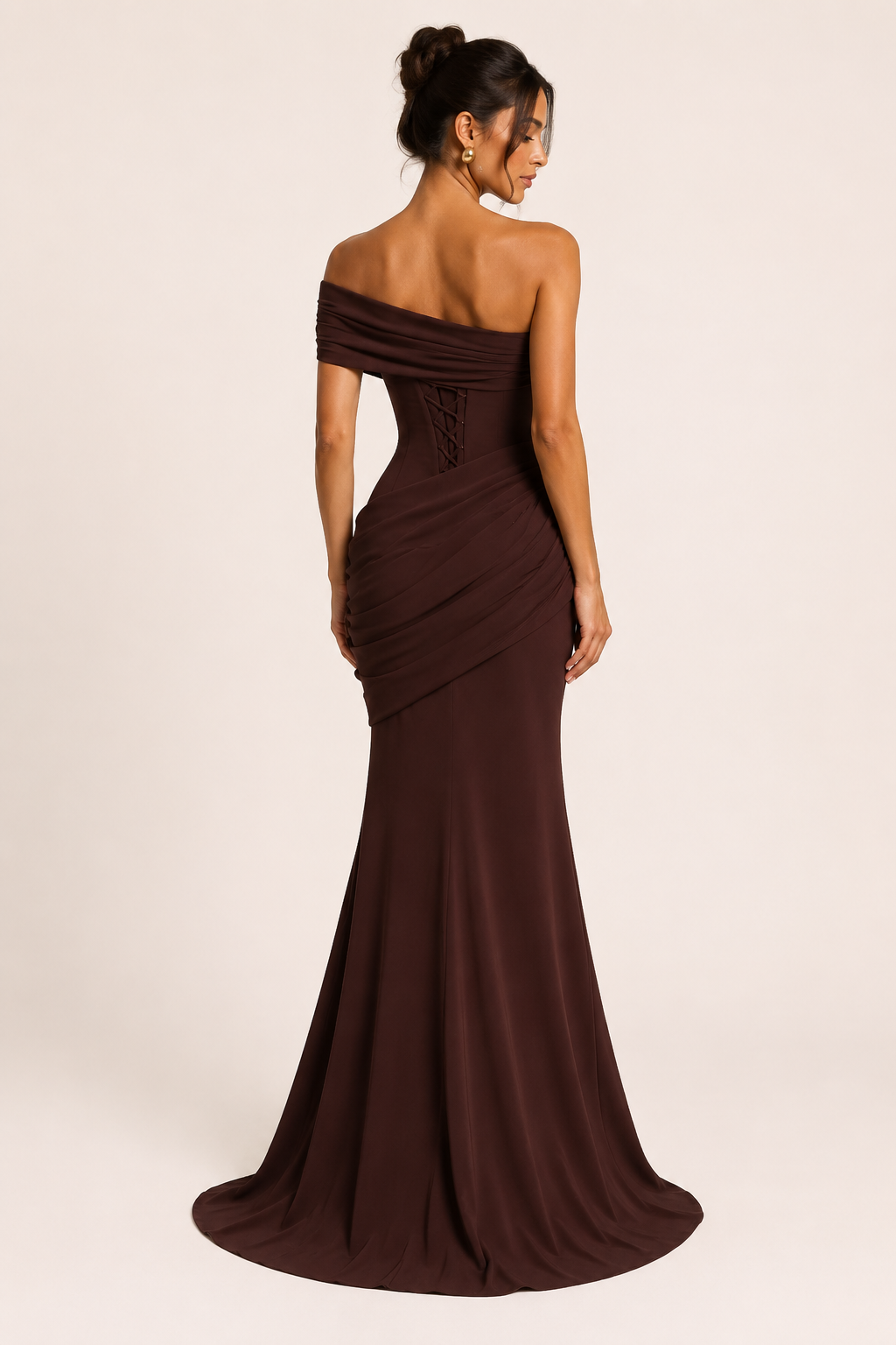 Vestido largo mujer un hombro sirena elegante fiesta - Aurelia