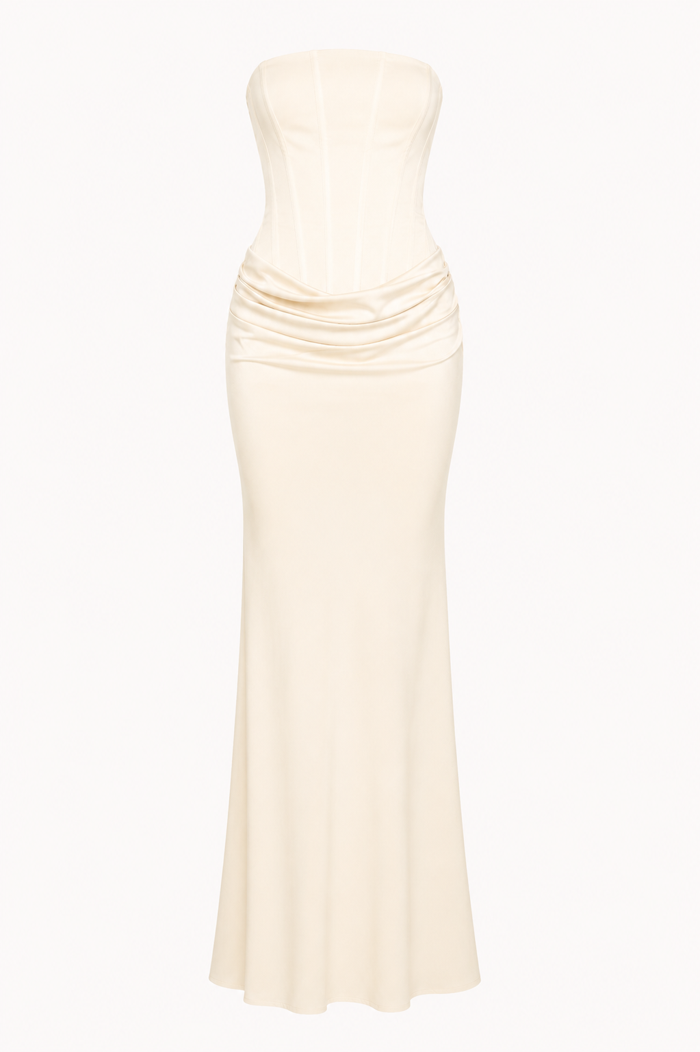Vestido largo mujer strapless efecto corsé moldeador - Leni