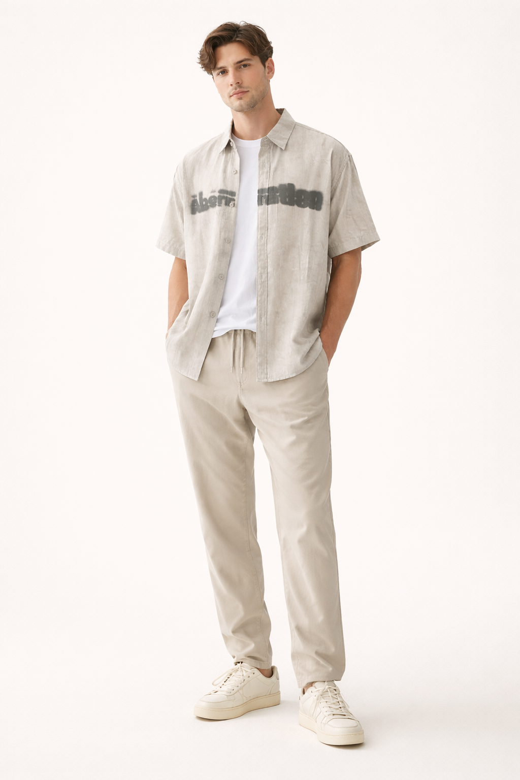 Camisa hombre manga corta casual verano botones cuello clásico - Rensar