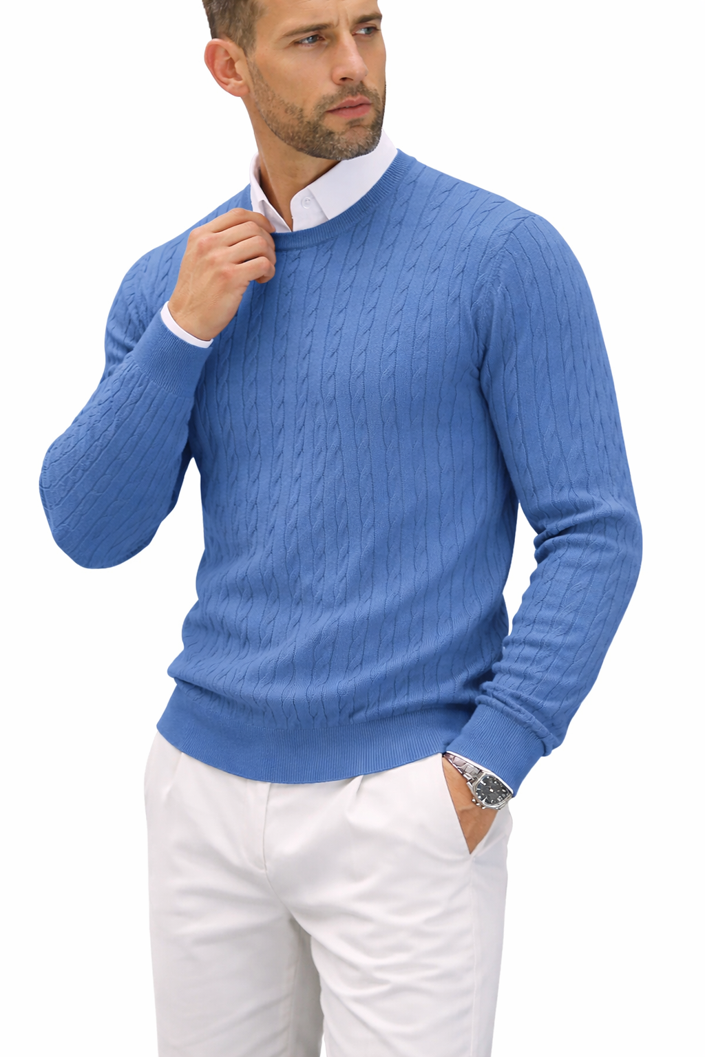 Jersey para hombre de cuello redondo con textura en relieve - Hrodgar