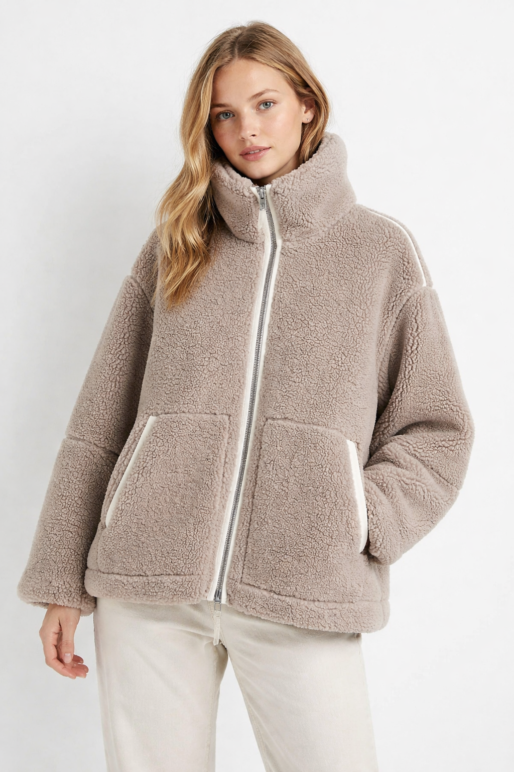 Chaqueta de felpa para mujer cuello envolvente - Alfhildr