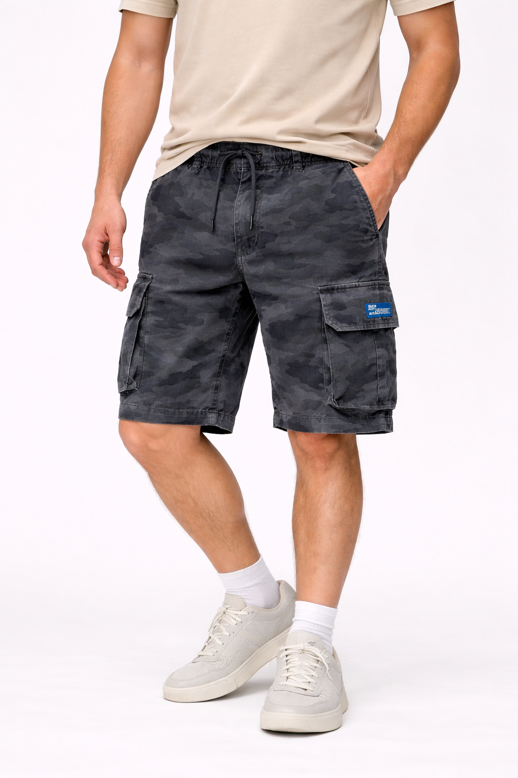 Shorts cargo camuflaje con bolsillos laterales para hombre - Malta
