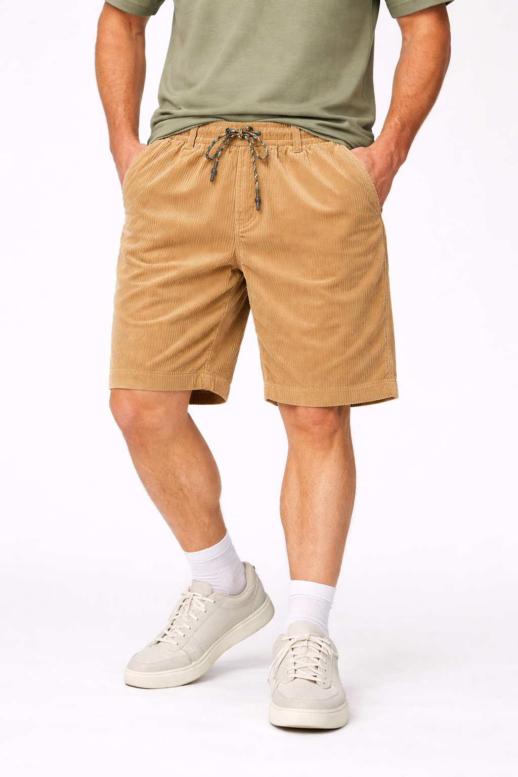 Shorts de pana con cordón ajustable para hombre - Dalton