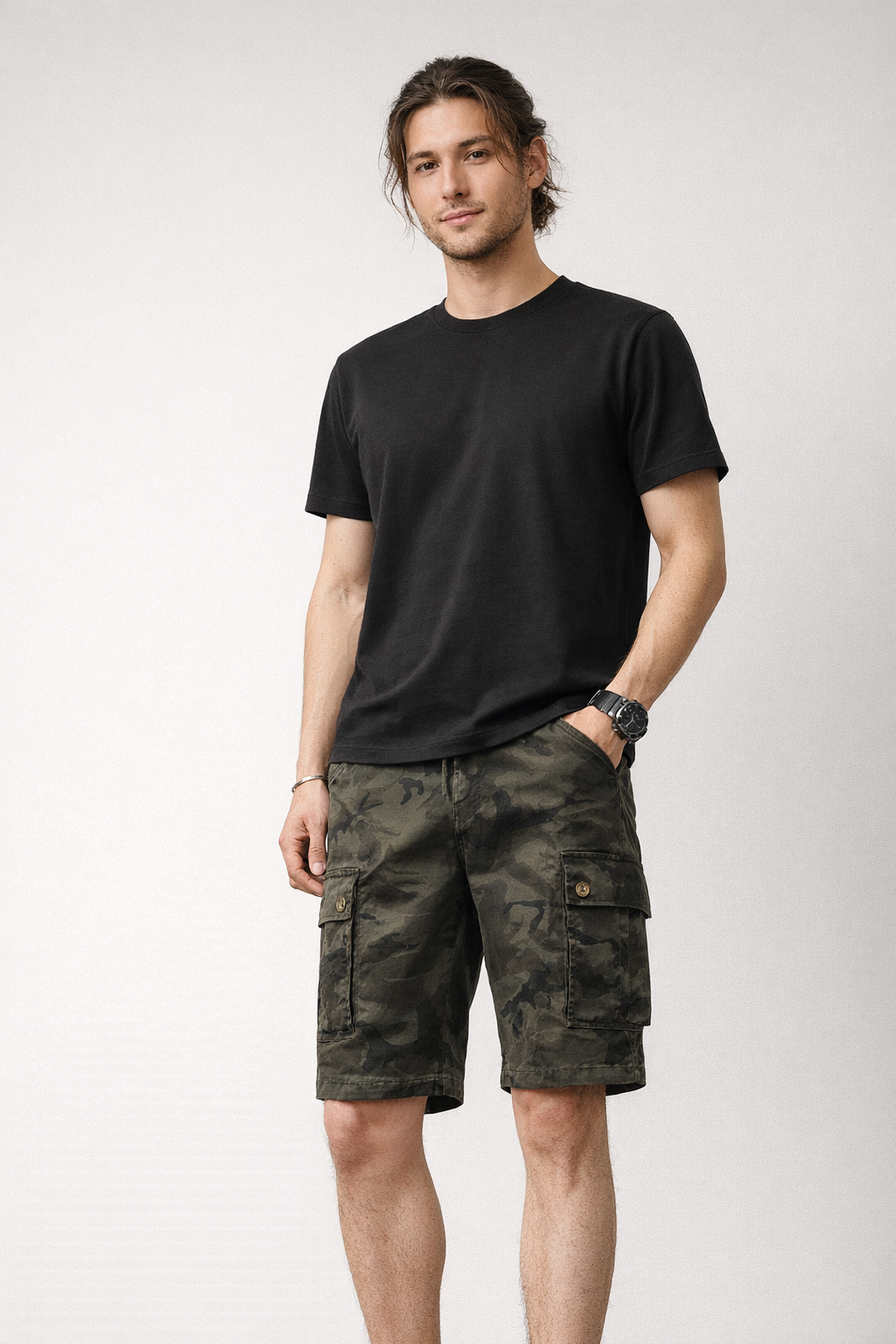 Shorts cargo con bolsillos laterales para hombre - Ranger
