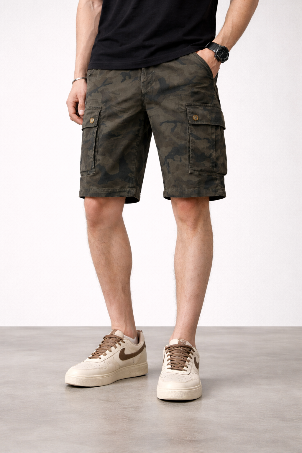 Shorts cargo con bolsillos laterales para hombre - Ranger
