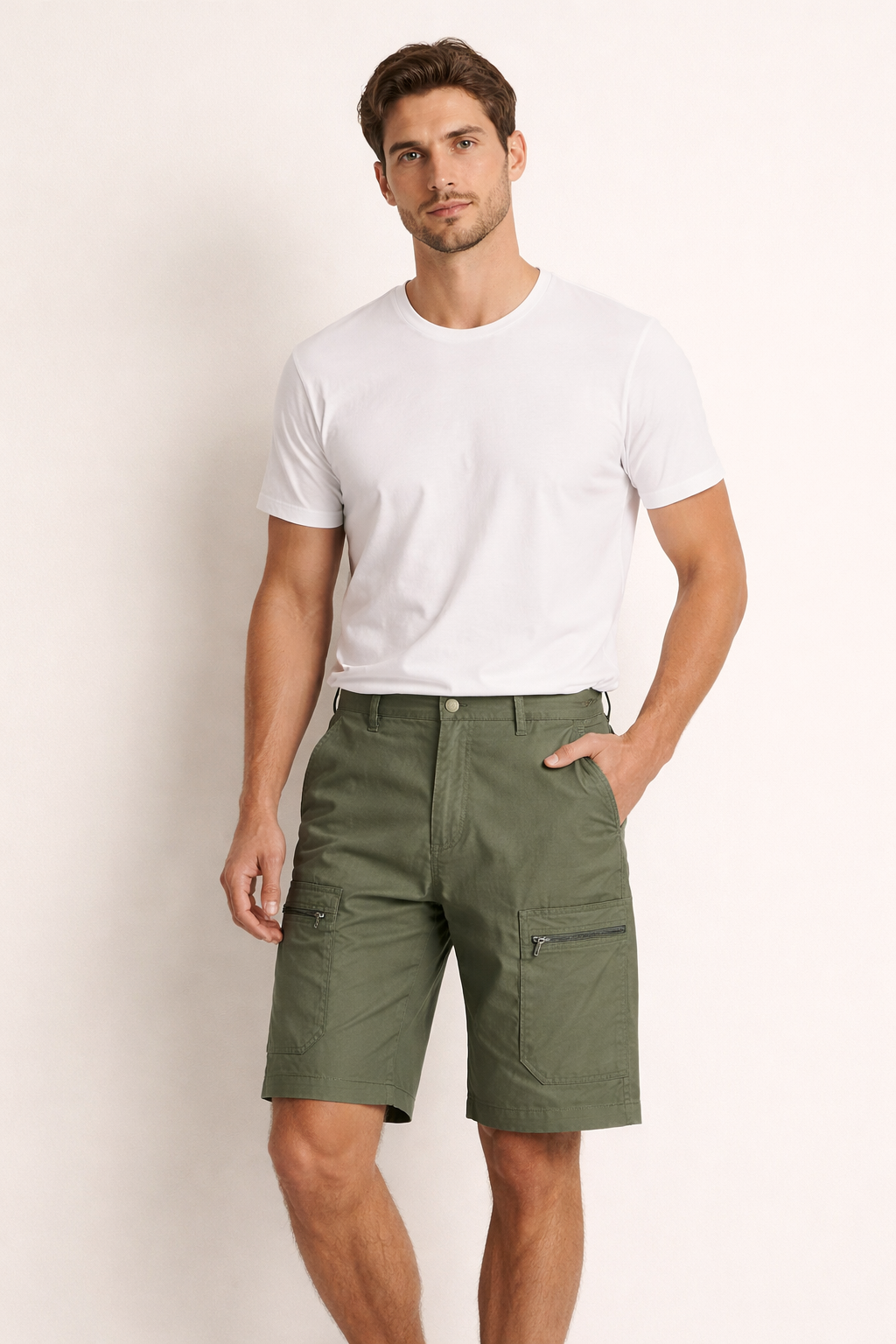 Shorts cargo con bolsillos y cierre lateral para hombre - Erling