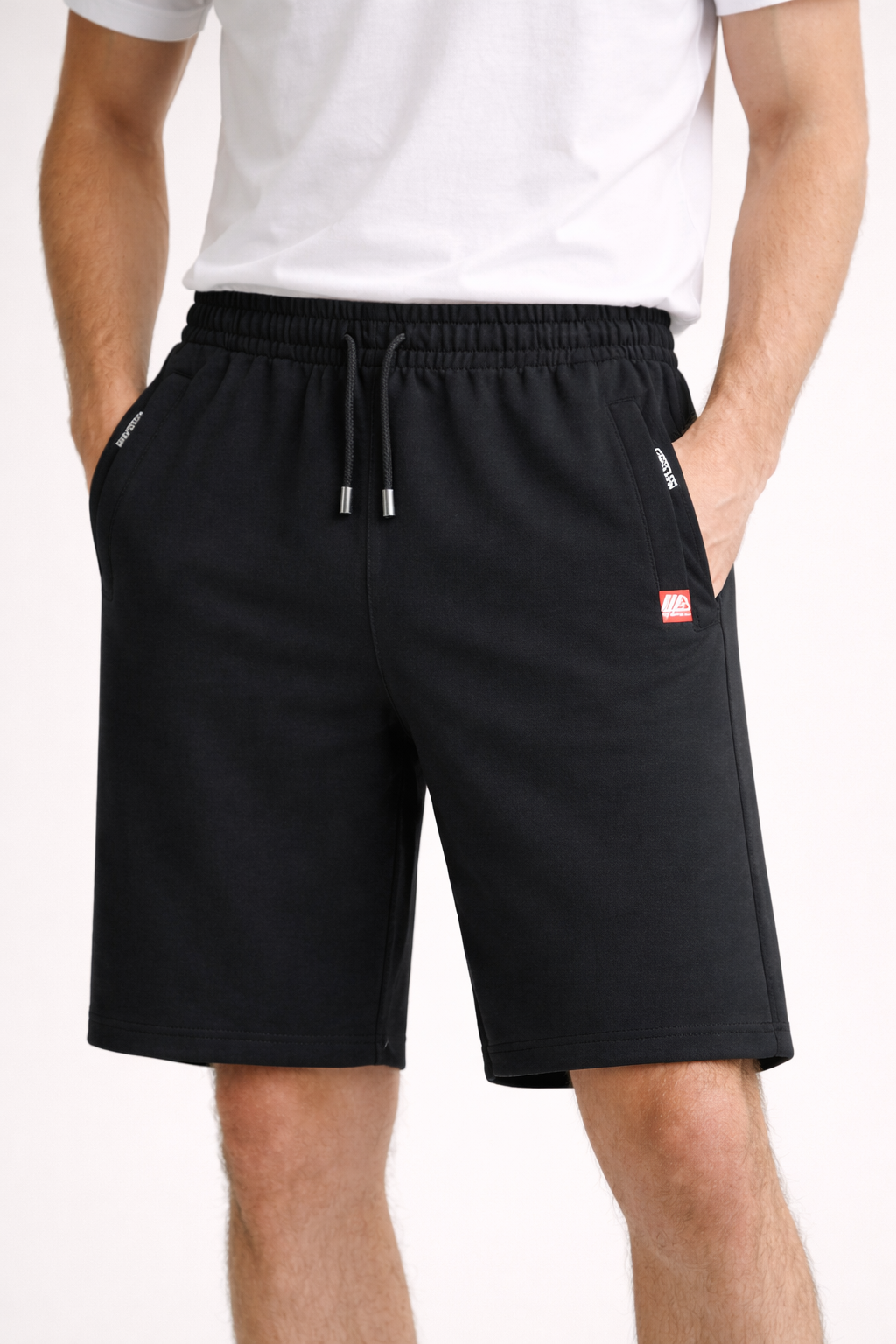 Shorts deportivos lisos con bolsillos con cierre para hombre - Kevin