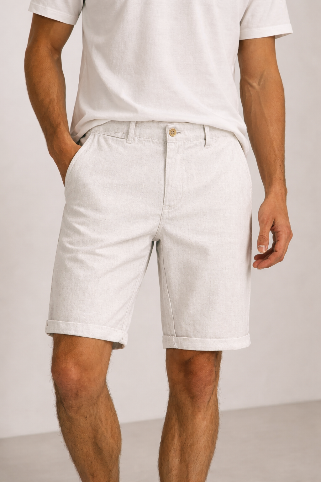 Shorts casual de lino para hombre - Éder