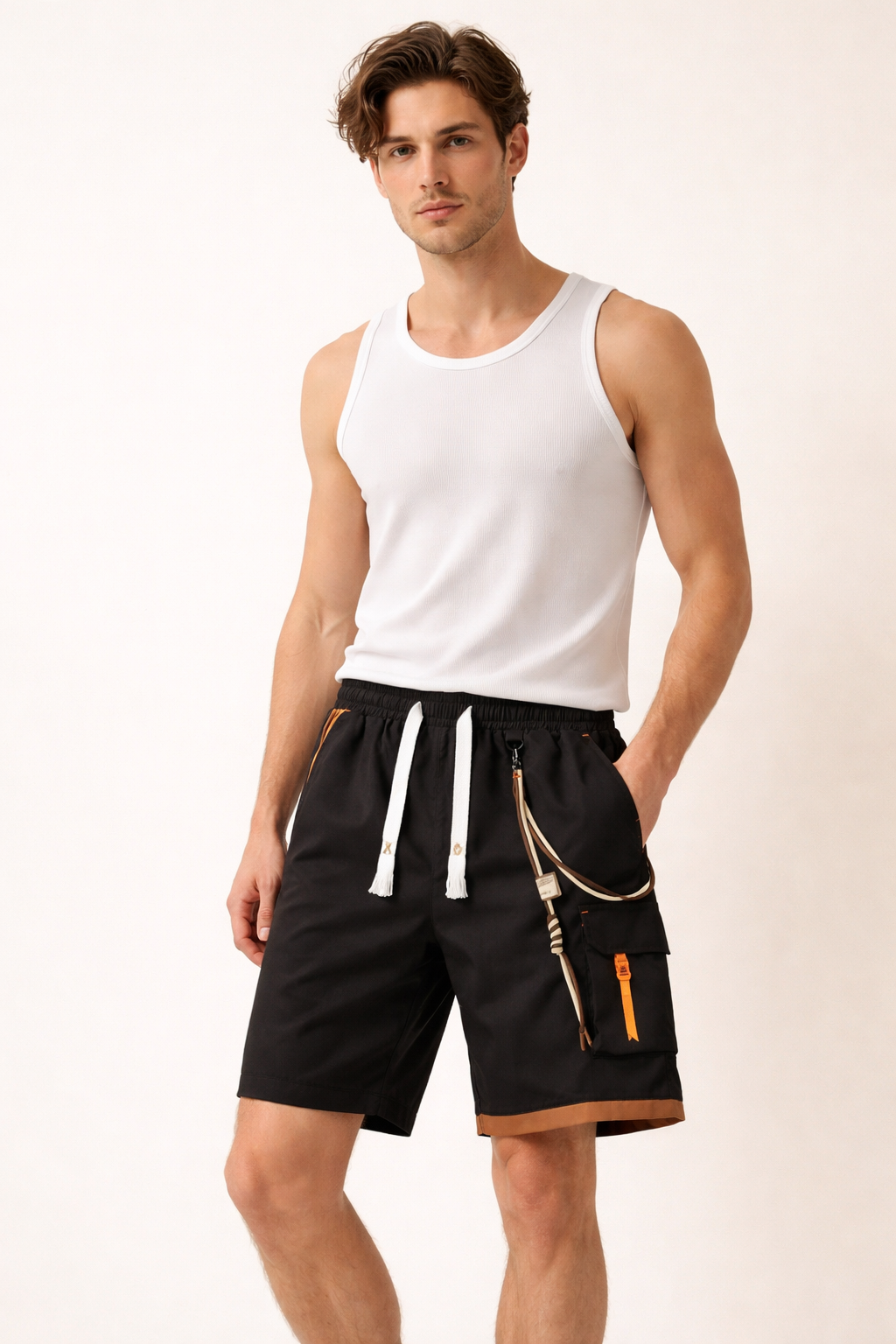 Shorts deportivos con bolsillo cargo lateral para hombre - Menphis