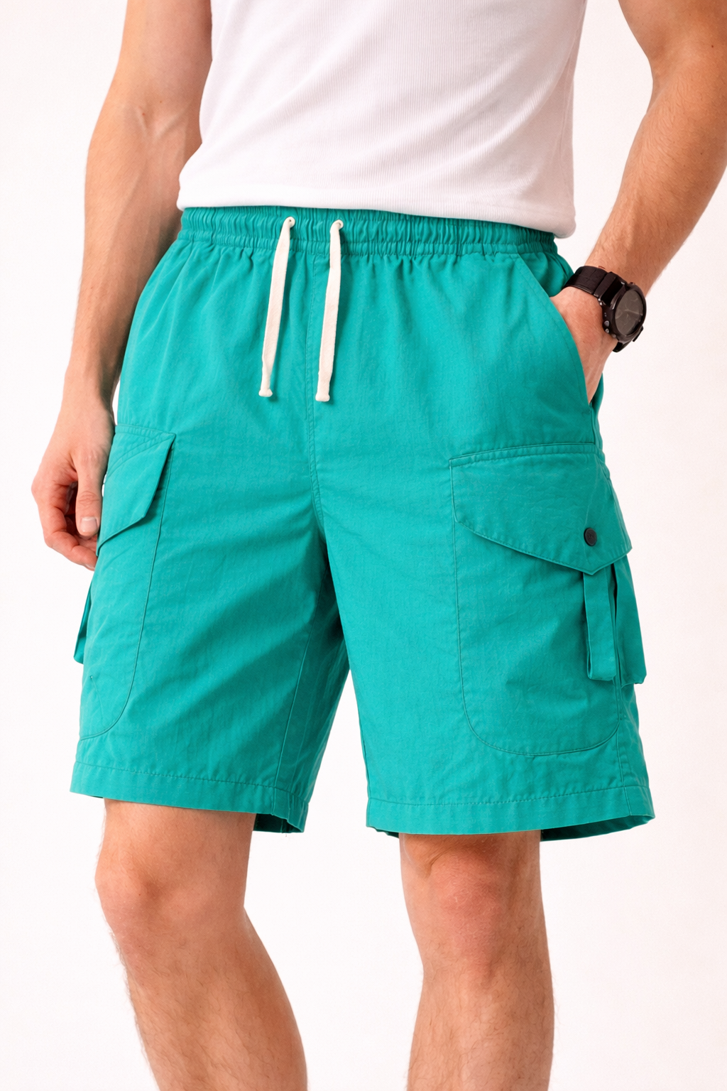 Shorts cargo deportivos con bolsillos amplios para hombre - Leonel