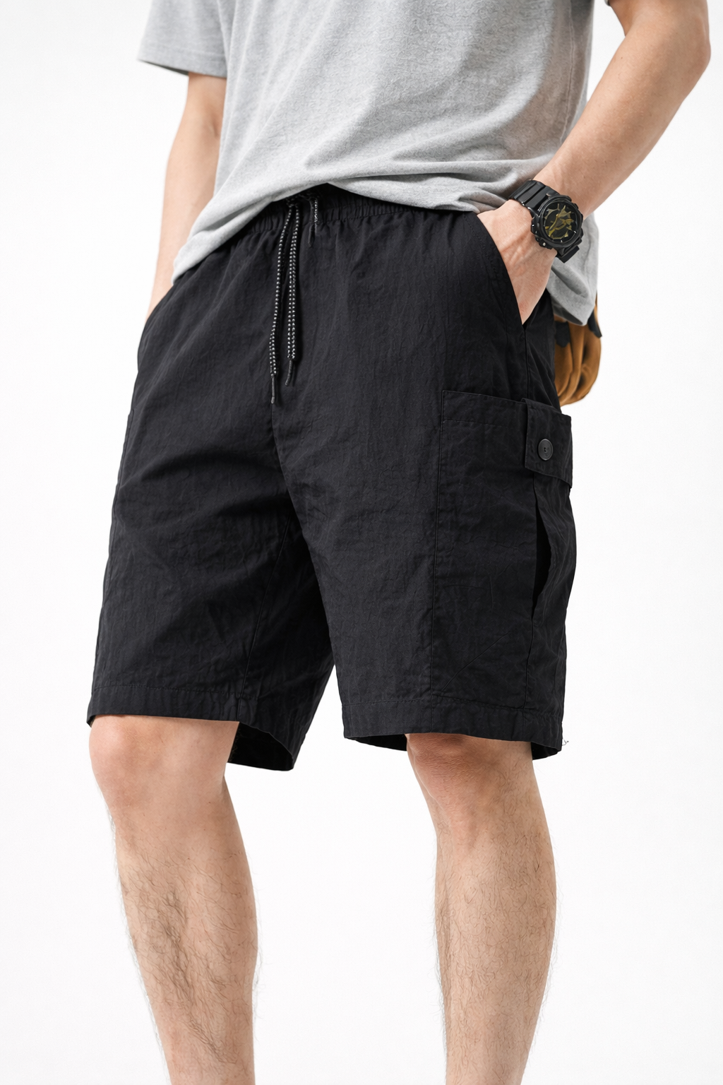 Shorts deportivos dryfit con bolsillo lateral para hombre - Orion