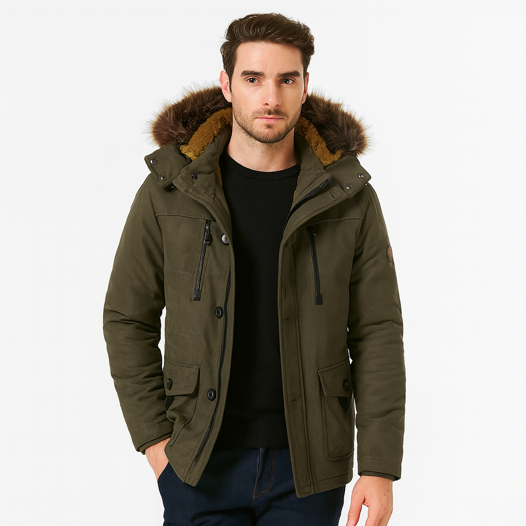 Abrigo para hombre efecto acolchado con capucha - Renlor