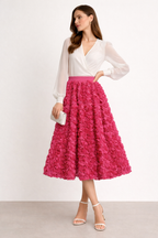Falda de tejido para mujer volumen floral - Vaiva