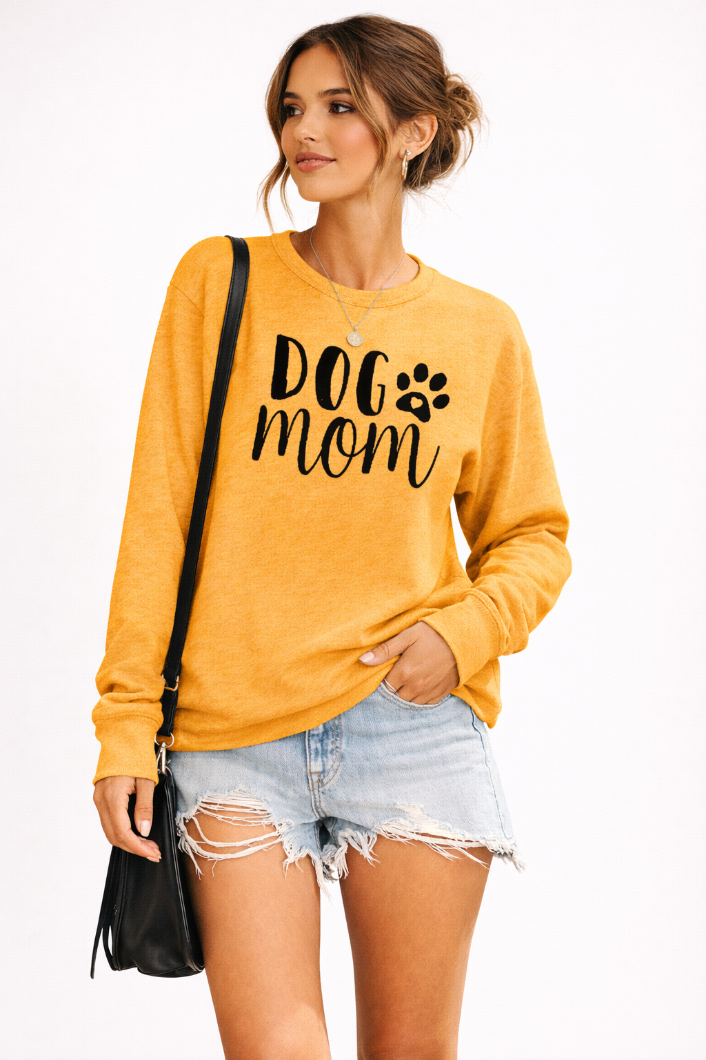 Sudadera para mujer cuello redondo con estampado - Signe