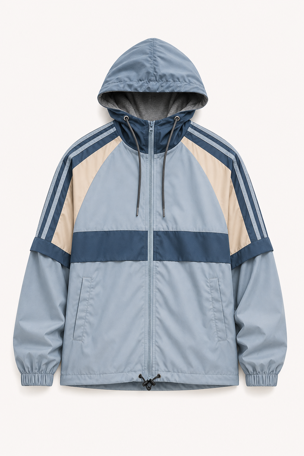 Chaqueta hombre deportiva capucha cortavientos cremallera – Adriano
