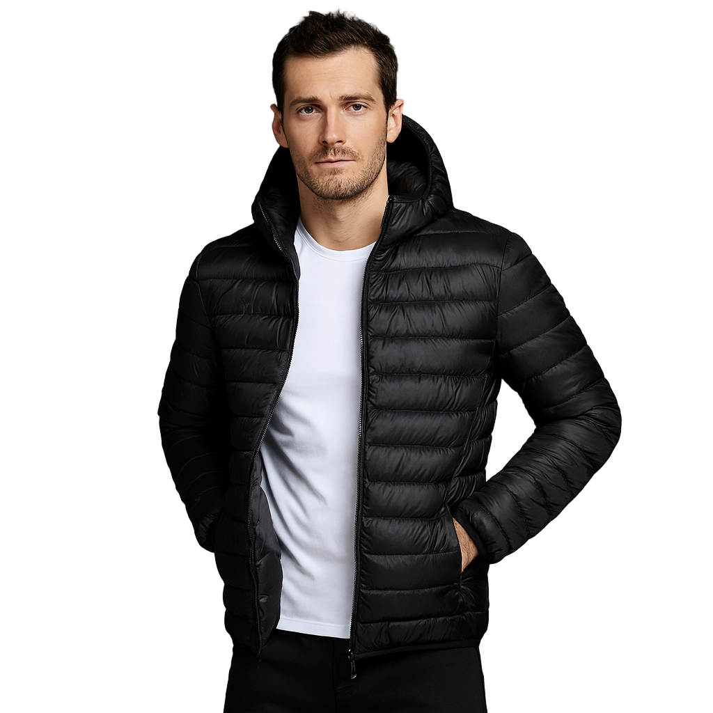 Chaqueta acolchada ligera hombre capucha cremallera ultraligera capa intermedia - Tidus