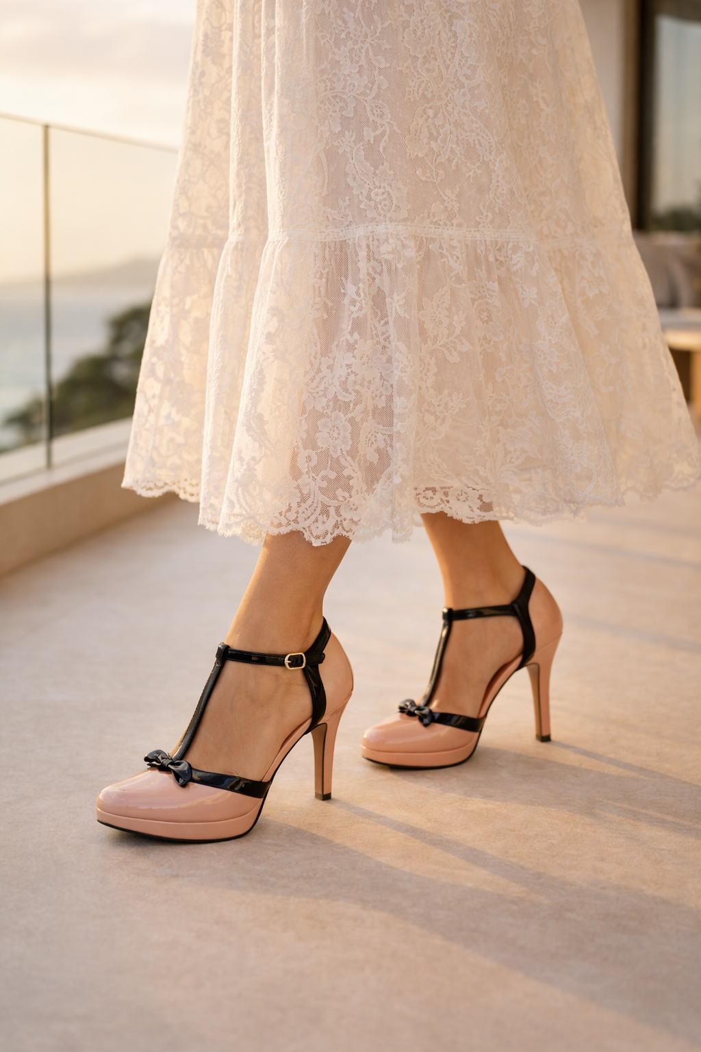 Zapatos de tacón alto con pulsera en el tobillo y plataforma - Zulma