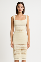Vestido midi de punto calado ajustado - Danira